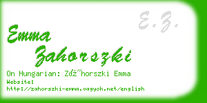 emma zahorszki business card